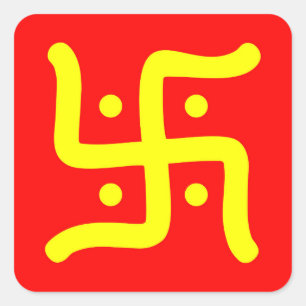 indiaans traditioneel hindu swastika symbool relig vierkante sticker