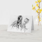 Indiaans Wenskaart. Harrison Fisher Kaart (Gele Bloem)