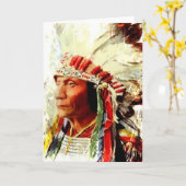 Indiaans Wenskaart met Sitting Bull Kaart (Gele Bloem)