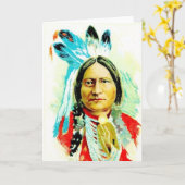 Indiaans Wenskaart met Sitting Bull Kaart (Gele Bloem)