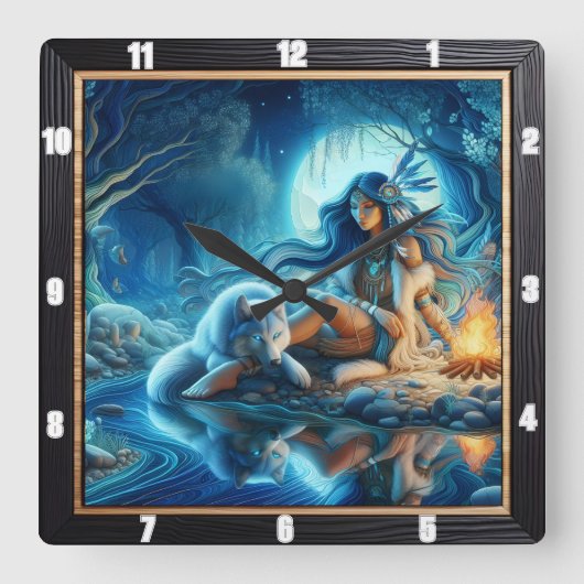 Indiaanse aarde: de stille band vierkante klok (Voorkant)