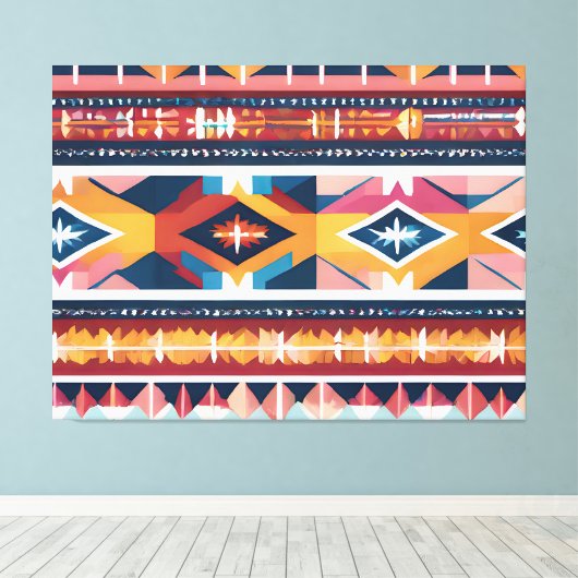 Indiaanse Abstracte Tribute 18 Canvas Afdruk (Insitu (Houten vloer))