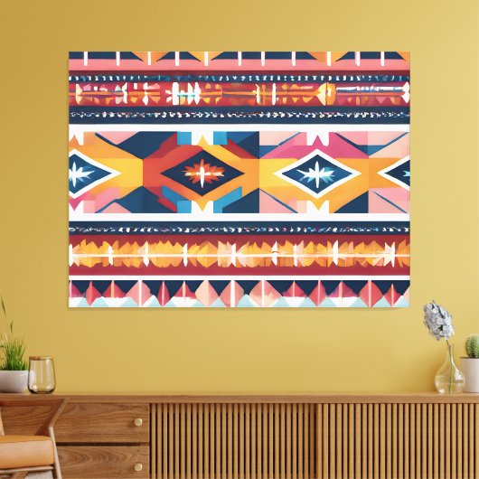 Indiaanse Abstracte Tribute 18 Canvas Afdruk (Insitu (Woonkamer))