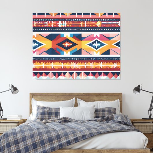 Indiaanse Abstracte Tribute 18 Canvas Afdruk (Insitu (Slaapkamer))