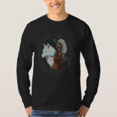 Indiaanse Amerikaanse Dag Pride Tribal Wolf Ameri T-shirt (Voorkant)