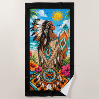 Indiaanse badhanddoek met Summer Sky Woman