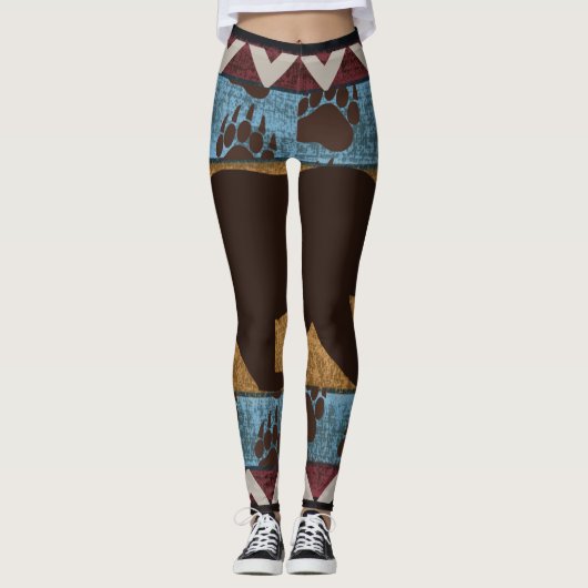Indiaanse Beer kunst Leggings (Voorkant)
