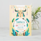 Indiaanse Boho Verjaardagsuitnodiging Sjabloon Kaart (Staand voorkant)