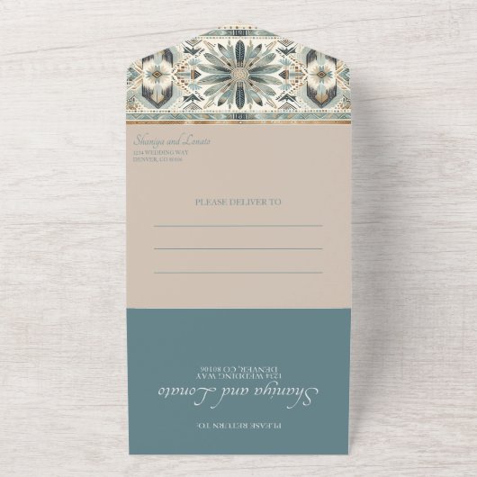 Indiaanse bruiloft all in one uitnodiging (Buitenkant)