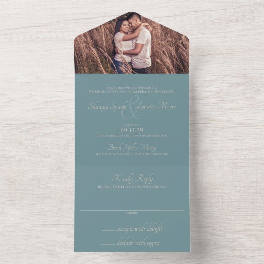 Indiaanse bruiloft all in one uitnodiging (Binnen)