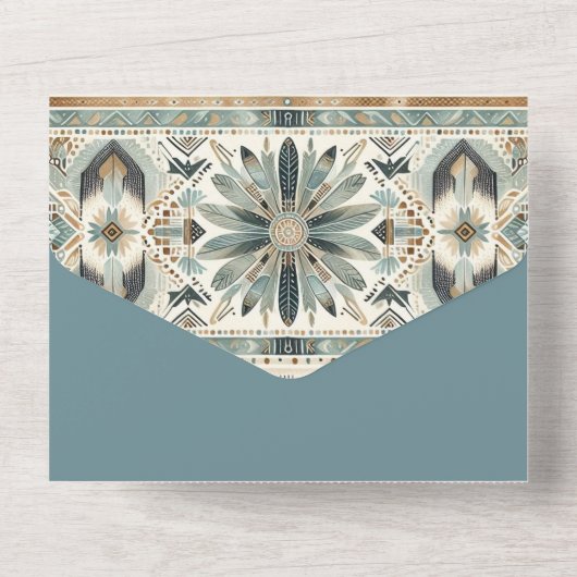 Indiaanse bruiloft all in one uitnodiging (Achterkant)