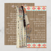 Indiaanse bruiloft uitnodiging met bruid (Voorkant / Achterkant)