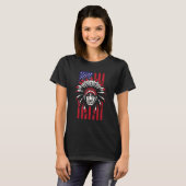 Indiaanse chef Amerikaanse vlag Indiaanse T-shirt (Voorkant volledig)