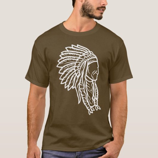 Indiaanse Chief Boho Indiase Apache T-shirt (Voorkant)