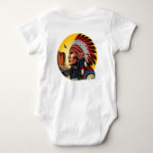 Indiaanse Chief op wilde landschap zonsondergang Romper (Achterkant)