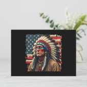 Indiaanse Chief Patriotic American Kaart (Staand voorkant)