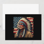 Indiaanse Chief Patriotic American Kaart (Voorkant / Achterkant)