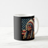 Indiaanse Chief Patriotic American Koffiemok (Voorkant rechts)