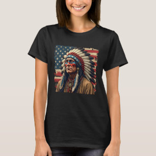 Indiaanse Chief Patriotic American T-shirt