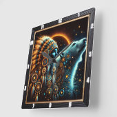 Indiaanse connectie tussen geest en Natuur Vierkante Klok (Hoek)