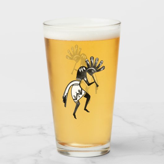 Indiaanse cultuur - Dansk Kokopelli 1 Glas (Voorkant gevuld)