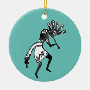Indiaanse cultuur - Dansk Kokopelli 1 Keramisch Ornament