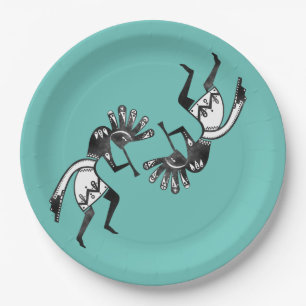 Indiaanse cultuur - Dansk Kokopelli 1 Papieren Bordje