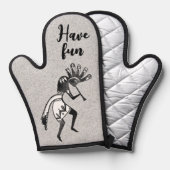 Indiaanse cultuur - Dansk Kokopelli 3 Ovenwant (Voorkant / Achterkant)