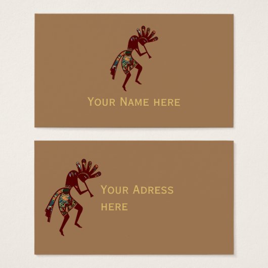 Indiaanse cultuur - Dansk Kokopelli 3 Visitekaartje (Voorkant /achterkant)