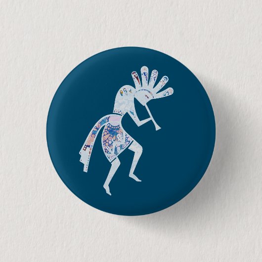 Indiaanse cultuur - Dansk Kokopelli 4 Ronde Button 3,2 Cm (Voorkant)