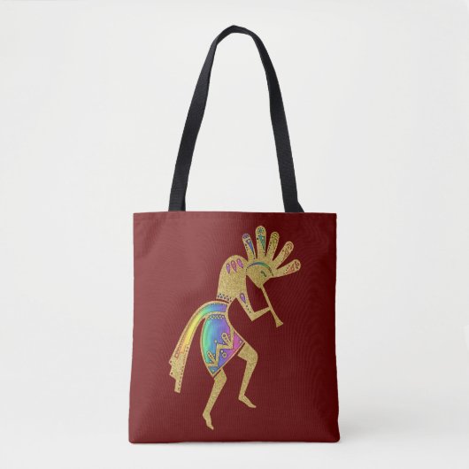 Indiaanse cultuur - Dansk Kokopelli 5 Tote Bag (Voorkant)