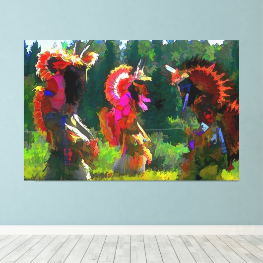 Indiaanse dans canvas afdruk (Insitu (Houten vloer))