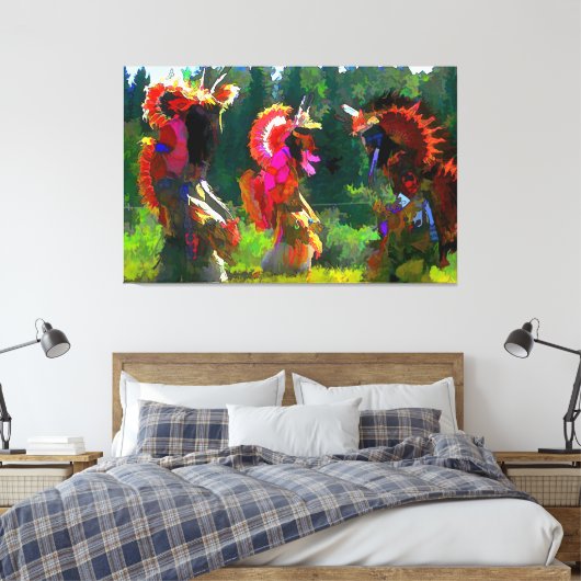 Indiaanse dans canvas afdruk (Insitu (Slaapkamer))