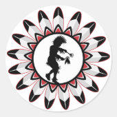 Indiaanse dans ronde sticker (Voorkant)