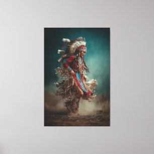 Indiaanse Danser Canvas Afdruk