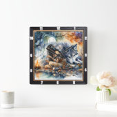 Indiaanse droom: rivier van reflecties vierkante klok (Huis)