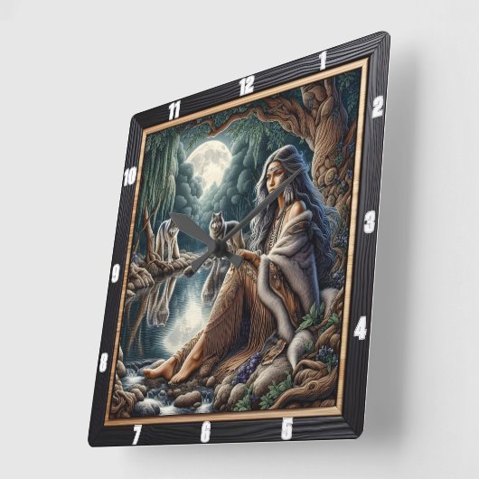 Indiaanse droom: rivier van reflecties vierkante klok (Hoek)