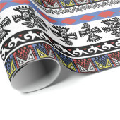 Indiaanse etnische illustratie cadeaupapier (Rol Hoek)