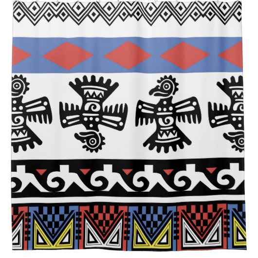 Indiaanse etnische illustratie douchegordijn (Voorkant)