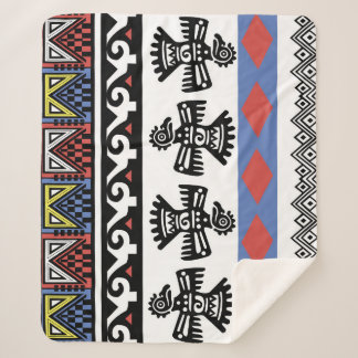 Indiaanse etnische illustratie sherpa deken