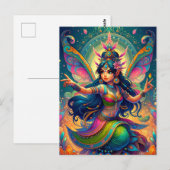 Indiaanse fee briefkaart (Voorkant / Achterkant)