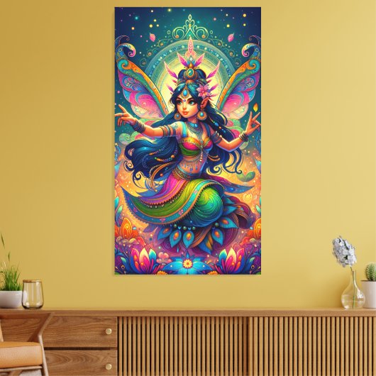 Indiaanse fee canvas afdruk (Insitu (Woonkamer))