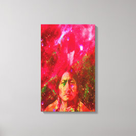 Indiaanse Geest van Sitting Bull Canvas Afdruk