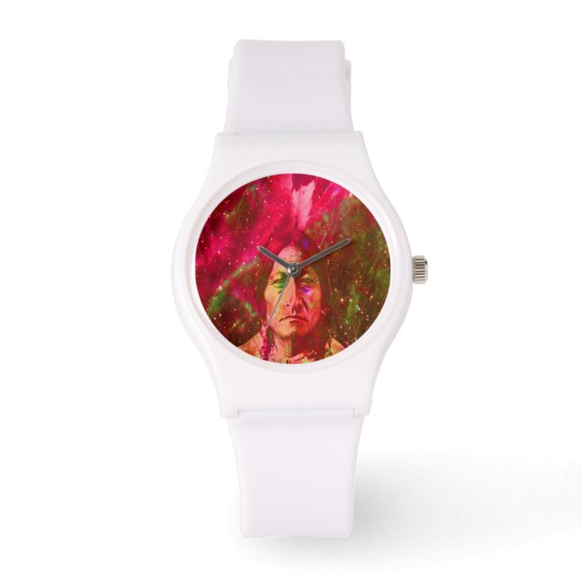 Indiaanse Geest van Sitting Bull Horloge (Voorkant)