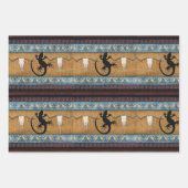 Indiaanse gekko, buffel & uil inpakpapier vel (Voorkant)