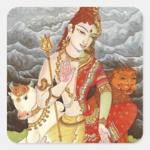 indiaanse god vierkante sticker