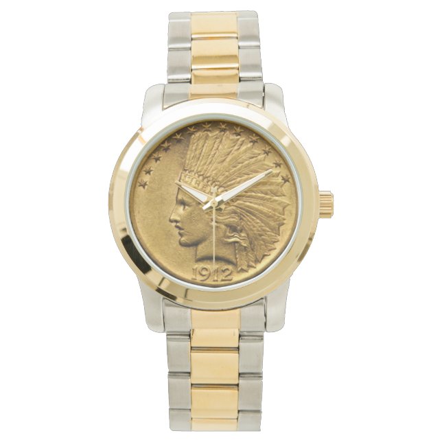 Indiaanse gouden munt horloge (Voorkant)