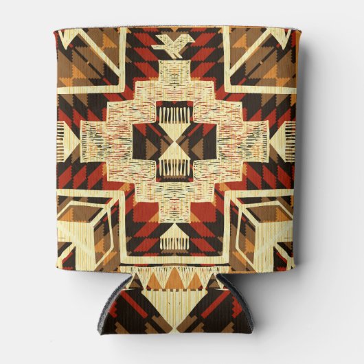 Indiaanse, handgetekende Abstract. Blikjeskoeler (Voorkant)