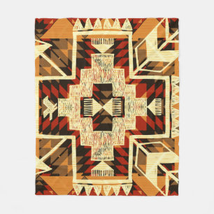 Indiaanse, handgetekende Abstract. Fleece Deken
