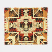 Indiaanse,  handgetekende Abstract. Fleece Deken (Voorkant (Horizontaal))